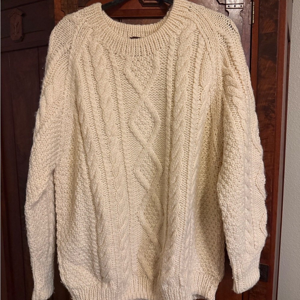 Nordstrom Cream Cable Knit Wool Sweater